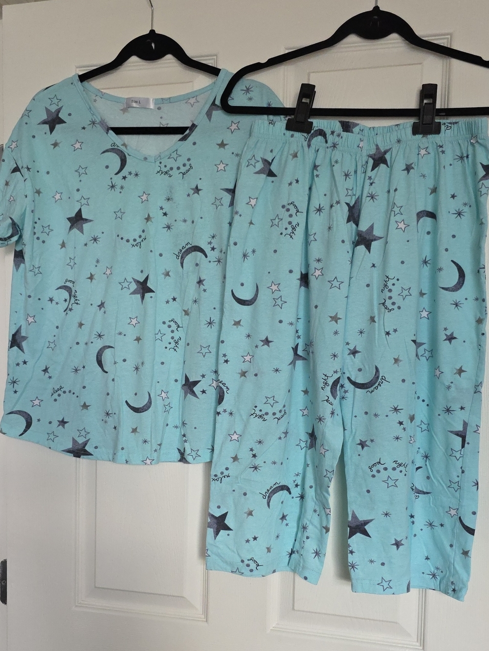Light Blue Star & Moon Pajama Set